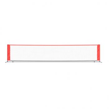 Tennisnetz Schwarz und Rot 500x100x87 cm Polyester