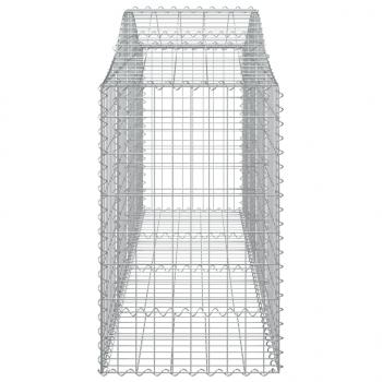 Gabionen mit Hochbogen 3 Stk. 200x50x80/100 cm Verzinktes Eisen