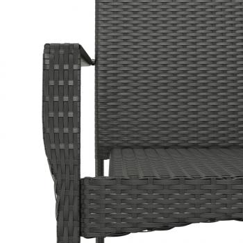 5-tlg. Garten-Essgruppe mit Kissen Schwarz Poly Rattan