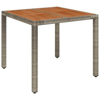 5-tlg. Garten-Essgruppe mit Kissen Grau Poly Rattan