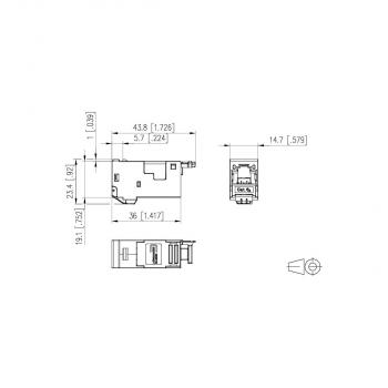 Metz Connect E-DAT modul Cat.6A 8(8) Buchse, T568A (130910-Z)