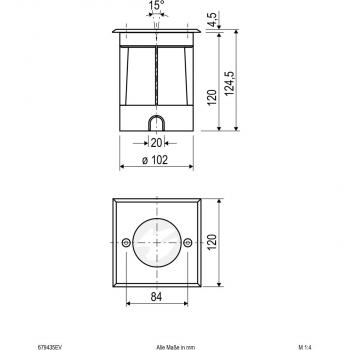 EVN Bodeneinbauleuchte - quadratisch - schwenkbar - EDS / Alu IP67 - GU10 - max. 35W - 230V, edelstahl (679435EV)