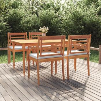 ARDEBO.de - 5-tlg. Garten-Essgruppe mit Kissen Massivholz Teak