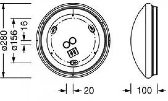 Siteco Rondel 41-S Wand- und Deckenleuchte, LED, 13 Watt, 1.350lm, 830/840, EVG, PMMA, direkt, Anbau, weiß (51WD107AG1A)