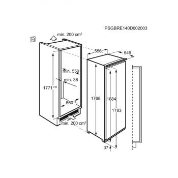 AEG SFE818E9ZC Einbau Kühlschrank mit Gefrierfach, Nischenhöhe 178cm, 253L, Festtürtechnik, 360°Cooling-Technologie, Coolmatic, Frostmatic, Touch Control, weiß