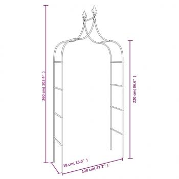 Gartenbögen 2 Stk. Schwarz 120x38x260 cm Stahl
