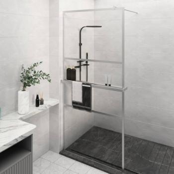 ARDEBO.de - Duschwand mit Ablage für Walk-In-Dusche Chrom 80x195 cm ESG