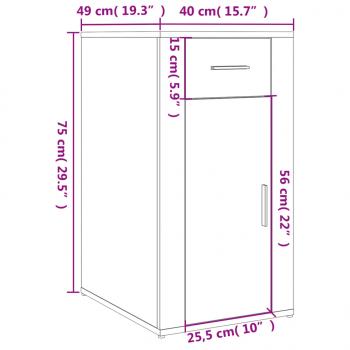 Schreibtisch mit Stauraum Weiß Holzwerkstoff