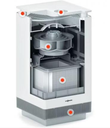 Viessmann Vitopure 450 Mobiler Luftreiniger für 60 m² Wohnräume, Leinen-weiß (7973848)