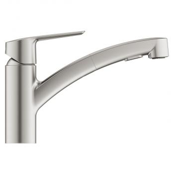 GROHE QuickFix Start Küchenarmatur, 1/2", herausziehbare Dual Spülbrause, supersteel (30531DC1)