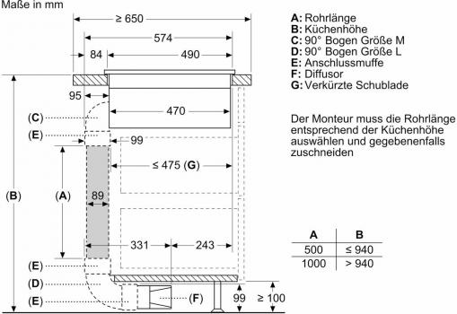 Siemens ED611BS16E iQ300 Induktionskochfeld mit Dunstabzug, 60cm breit, Rahmenlos aufliegend, schwarz