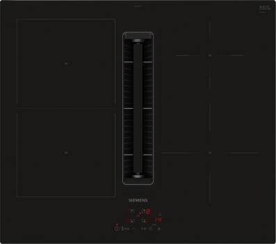 ARDEBO.de Siemens ED611BGA6 iQ300 Induktionskochfeld mit Dunstabzug+Flachkanal (ED611BS16E+HZ9VDSB4), 60cm breit, Rahmenlos aufliegend, schwarz