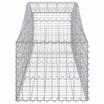 Gabionen mit Hochbogen 5 Stk. 200x50x40/60 cm Verzinktes Eisen