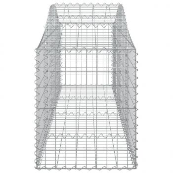 Gabionen mit Hochbogen 14 Stk. 200x50x60/80 cm Verzinktes Eisen