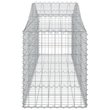 Gabionen mit Hochbogen 18 Stk. 200x50x60/80 cm Verzinktes Eisen