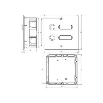 Grothe ETA 402 V2A UP Etagenplatte, 2 WE, 130 x 130 x 45 mm (55402)