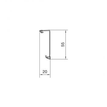 Hager SL20055219016 Sockelleistenkanal-Oberteil mit Weichlippe PVC zu SL 20x55mm, verkehrsweiß