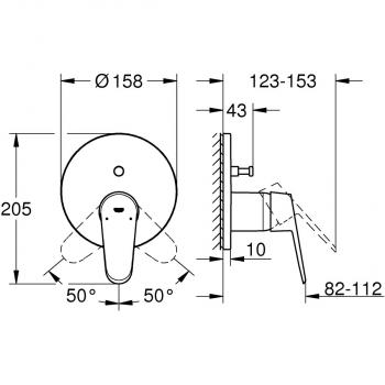 GROHE Eurodisc Cosmopolitan Einhand-Wannenbatterie, Fertigmontageset für Rapido SmartBox, chrom (24056002)