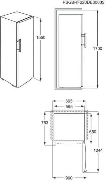 AEG AGB332E2NW Stand Gefrierschrank, 59,5 cm breit, 226 L, NoFrost, Frostmatic, weiß