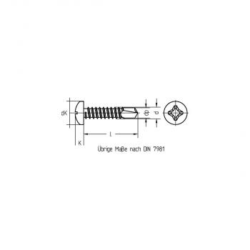 Joseph Dresselhaus 6047001514,225 Bohrschraube, Linsenkopf M-H, verzinkt, 4,2x25mm