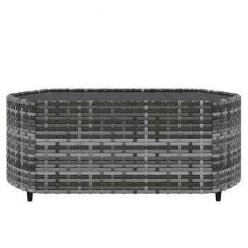 4-tlg. Garten-Lounge-Set mit Kissen Grau Poly Rattan