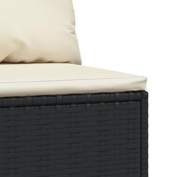 Garten-Mittelsofas mit Kissen 2 Stk. Schwarz Poly Rattan