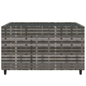 4-tlg. Garten-Lounge-Set mit Kissen Grau Poly Rattan