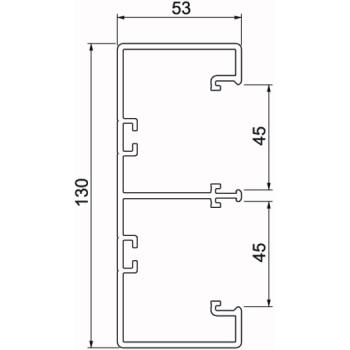 ARDEBO.de - Geräteeinbaukanal Rapid 45-2 2-zügig 53x130x2000, PVC, reinweiß, RAL 9010