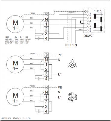 Helios RR 200 A Radial-Rohrventilator, 1-PH, 230V 50Hz, zweistufig (5658)