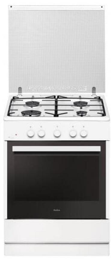 ARDEBO.de Amica SHGG 910 100 W Gas Standherd mit Deckel, 60 cm breit, 71 L, CoolDoor3, Grillfunktion, Einhand-Funkenzündung, weiß