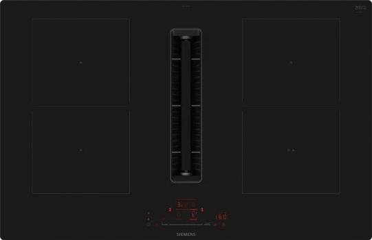 ARDEBO.de Siemens ED811HQ26E iQ500 Induktionskochfeld mit Dunstabzug, 80cm breit, Rahmenlos aufliegend, touchSlider, HomeConnect, schwarz