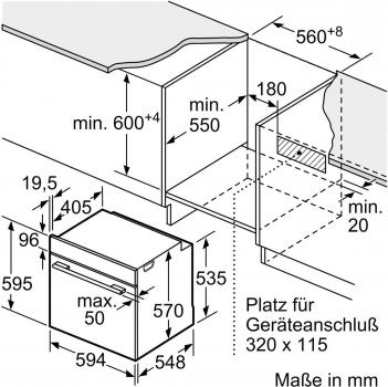 Siemens EEK: A+ Einbau-Herd-Set EQ522KAAB (HE217GBB3 + EA631GNA1E), 60cm breit, 71L, 3D Heißluft, cookControl10, softMove, Rahmenlos aufliegend, Deep black inox