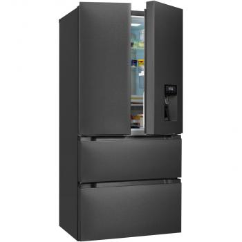 Exquisit FD490-160-WS-200E Stand Kühl-Gefrierkombination, 84cm breit, 506 L, NoFrost, Wasserspender, inoxlook-az