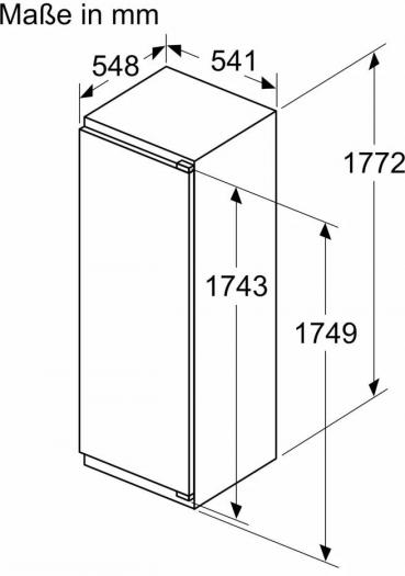 Siemens KI82LVFE0 iQ300 Einbaukühlschrank mit Gefrierfach, Nischenhöhe 177,5 cm, 280 L, Festtürtechnik, super Cooling, safety Glas, bottle Rack