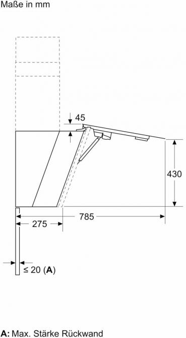 Siemens LC81KAN60 iQ500 A+ Kopffreihaube, 80 cm breit, 915 m³/h, cook Connect System, iQdrive Motor, Leistung 3-stufig + 1 Intensiv, Klarglas, schwarz bedruckt