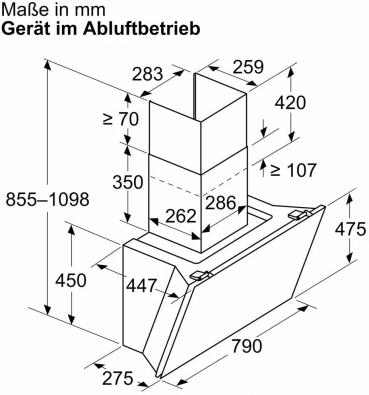 Siemens LC81KAN60 iQ500 A+ Kopffreihaube, 80 cm breit, 915 m³/h, cook Connect System, iQdrive Motor, Leistung 3-stufig + 1 Intensiv, Klarglas, schwarz bedruckt