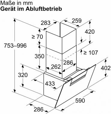 Siemens LC67KFN60 iQ300 A+ Kopffreihaube, 60 cm breit, 768 m³/h, cook Connect System, iQdrive Motor, Leistung 3-stufig + 1 Intensiv, Klarglas, schwarz bedruckt