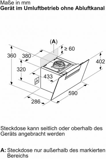 Siemens LC67KFN20 iQ300 A+ Kopffreihaube, 60 cm breit, 768 m³h, cook Connect System, iQdrive Motor, Leistung 3-stufig + 1 Intensiv, Glasschirm, weiß