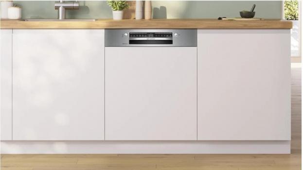 Bosch SBI4ECS28E Serie Teilintegrierter Geschirrspüler, 60 cm breit, 14 Maßgedecke, AquaStop, Vario Schublade, Eco Silence Drive, AquaSensor, Kindersicherung, HomeConnect, Edelstahl