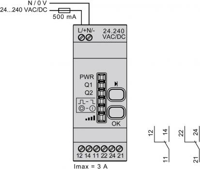 Schneider Electric ZBRRD Harmony XB5R, Empfänger, programmierbar, 2 Relais Ausgänge, 24-240V ACDC, monostabil, bistabil