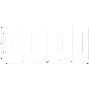 Siemens DELTA miro Rahmen 3-fach, Echtmaterial Glas, 232x90mm (5TG1203)