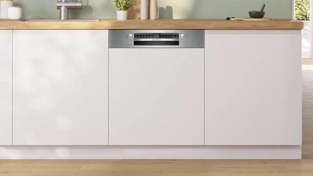 Bosch SMI4EAS28E Serie 4 Teilintegrierter Geschirrspüler, 60 cm breit, 13 Maßgedecke, AquaStop, Kindersicherung, Eco Silence Drive, AquaSensor, HomeConnect, Edelstahl