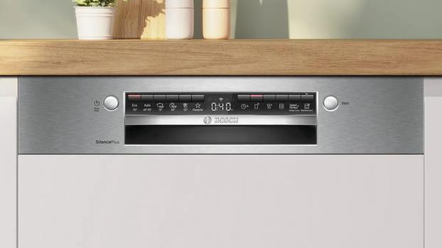 Bosch SMI4EAS28E Serie 4 Teilintegrierter Geschirrspüler, 60 cm breit, 13 Maßgedecke, AquaStop, Kindersicherung, Eco Silence Drive, AquaSensor, HomeConnect, Edelstahl