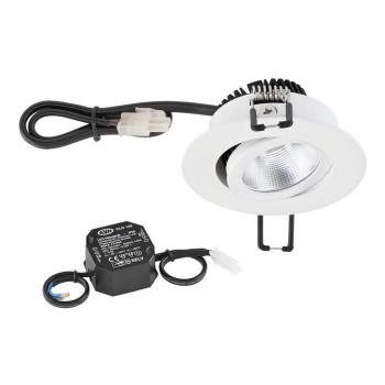 ARDEBO.de EVN LED Deckeneinbauleuchte Rund - schwenkbar (STL) IP20 - 220-240V - inkl. NG, 6W, 2000-3000K, weiß (PC20N601D2W)