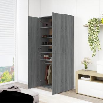 Schuhschrank Grau Sonoma 80x39x178 cm Holzwerkstoff