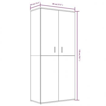 Schuhschrank Grau Sonoma 80x39x178 cm Holzwerkstoff