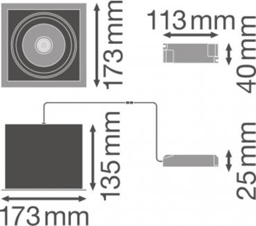 LEDVANCE SPOT MULTI, schwenkbarer Einbaustrahler, 1x30W, 4000K, einfalmmig, kaltweiß, Aluminium, weiß (4058075113947)