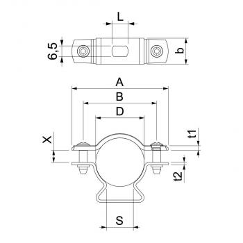 OBO Bettermann ASL 733 30 ALU Abstandsschelle mit Langloch, 25-30mm, Aluminium (1362822)