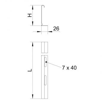 OBO Bettermann TSG 45 DD Trennsteg für Kabeltragsysteme, 45x2995mm, Stahl, bandverzinkt (6062321)