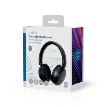 Drahtlose Over-Ear-Kopfhörer | max. Batteriespielzeit: 12 Std | Eingebautes Mikro | Drücken Sie Strg | Stimmkontrolle | Lautstärke-Regler | Schwarz